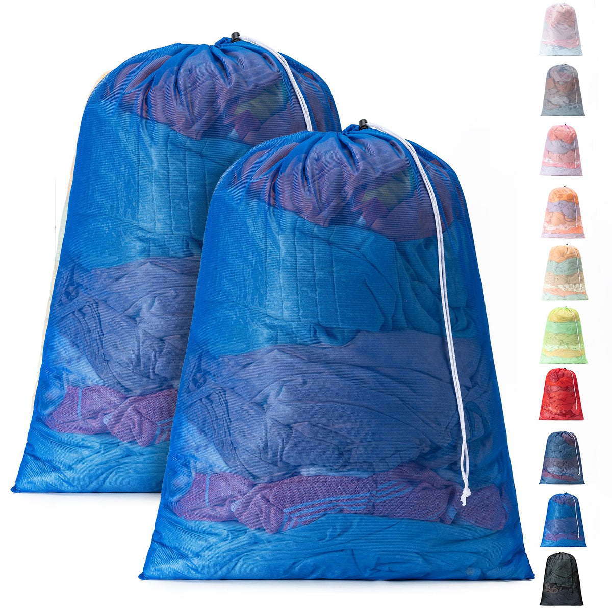 2 Pack Mesh Travel Laundry Bag 24" x 36"Extra Large Dirty Clothes Organizer