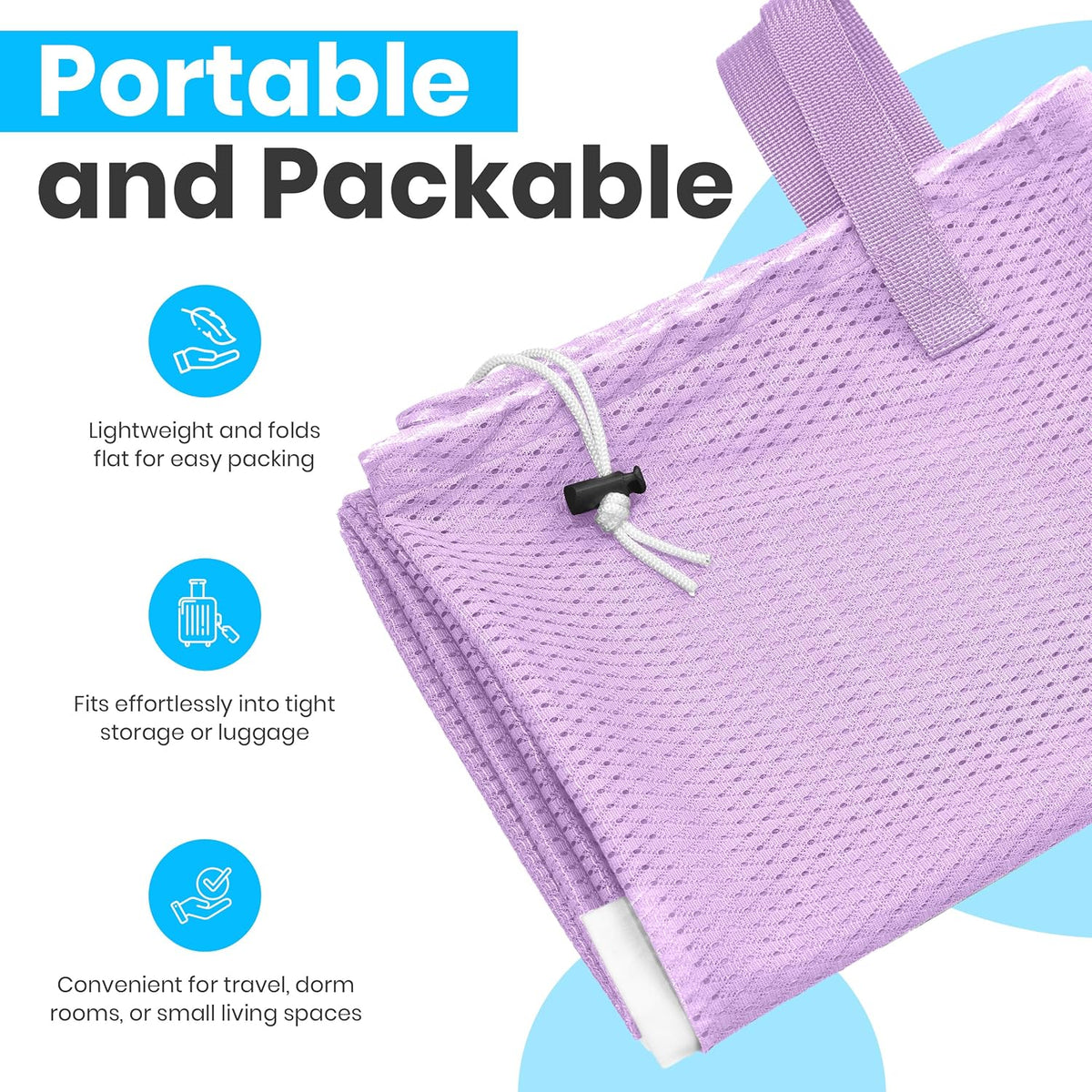Handy Laundry XL Heavy Duty Mesh Laundry Bag 24x36 in, Drawstring Purple