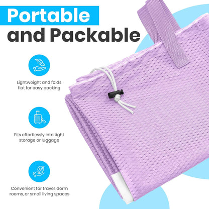 Handy Laundry XL Heavy Duty Mesh Laundry Bag 24x36 in, Drawstring Purple