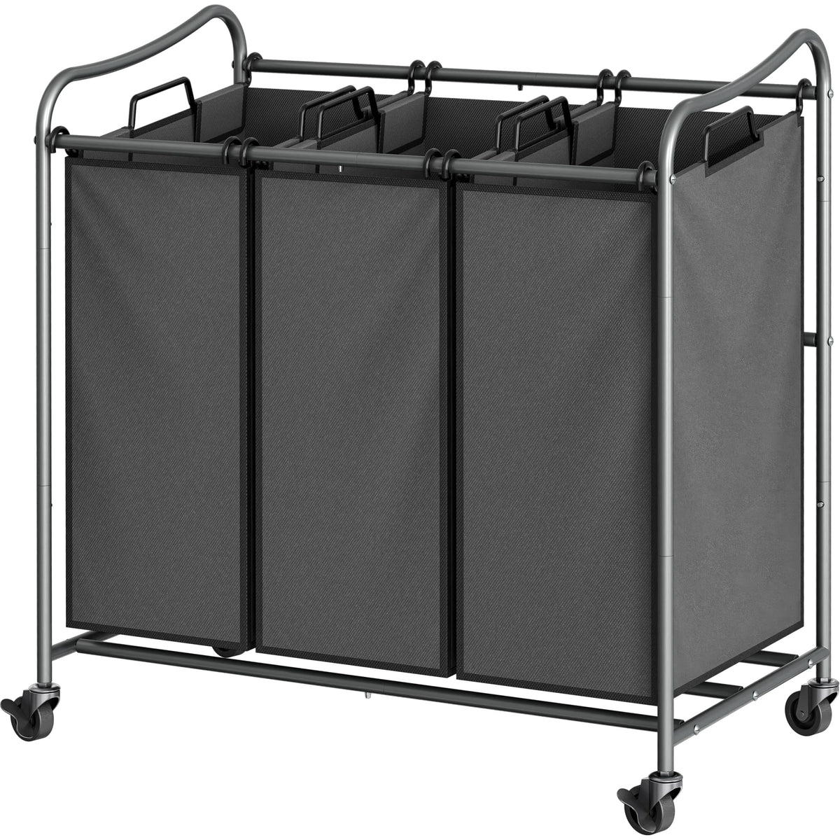 Simple Houseware Heavy Duty 3-Bag Laundry Sorter Rolling Cart, Assorted