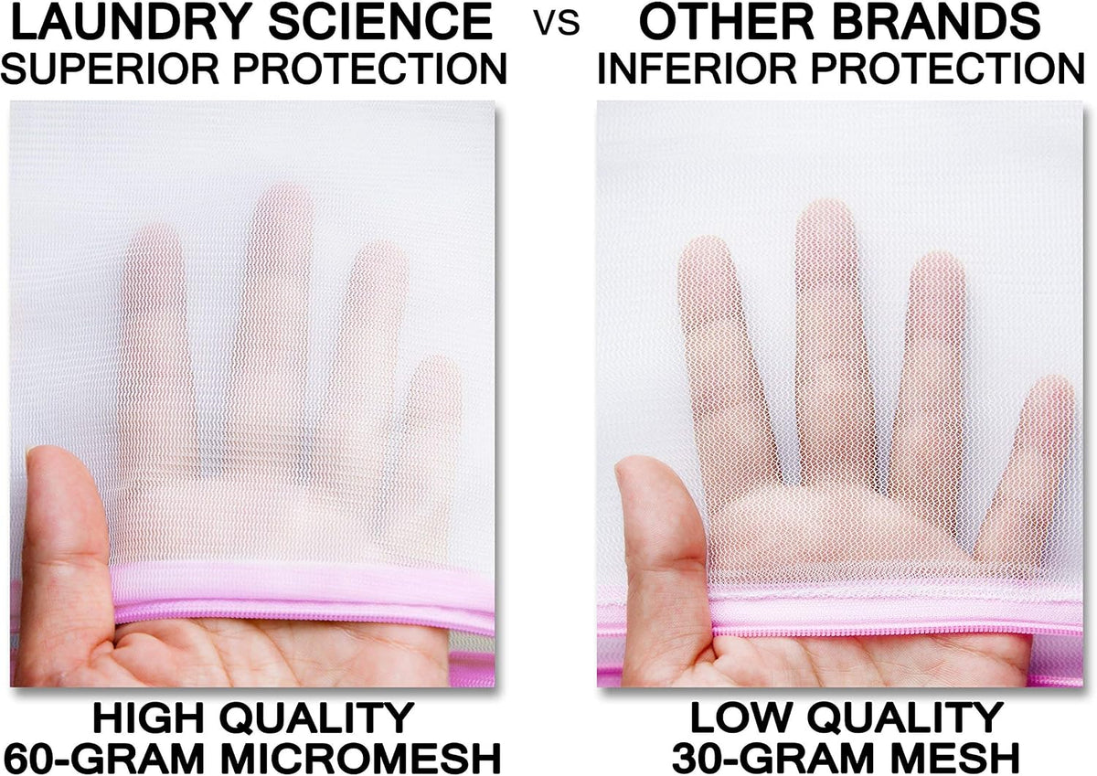 Premium Bra Wash Bag – Set of 3 Mesh Lingerie Laundry Bags for Delicates – Protects Bras, Underwear & Intimates in Washing Machine – Durable Zipper Closure – Large Size