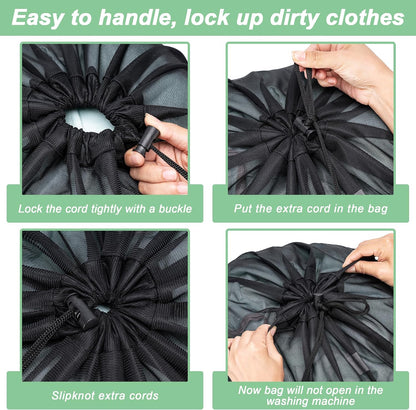 2 Pack Mesh Travel Laundry Bag 24" x 36"Extra Large Dirty Clothes Organizer