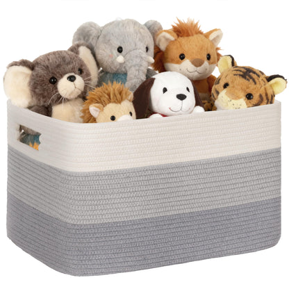 72L Large Woven Laundry Basket Hamper with Leather Handles,Brown
