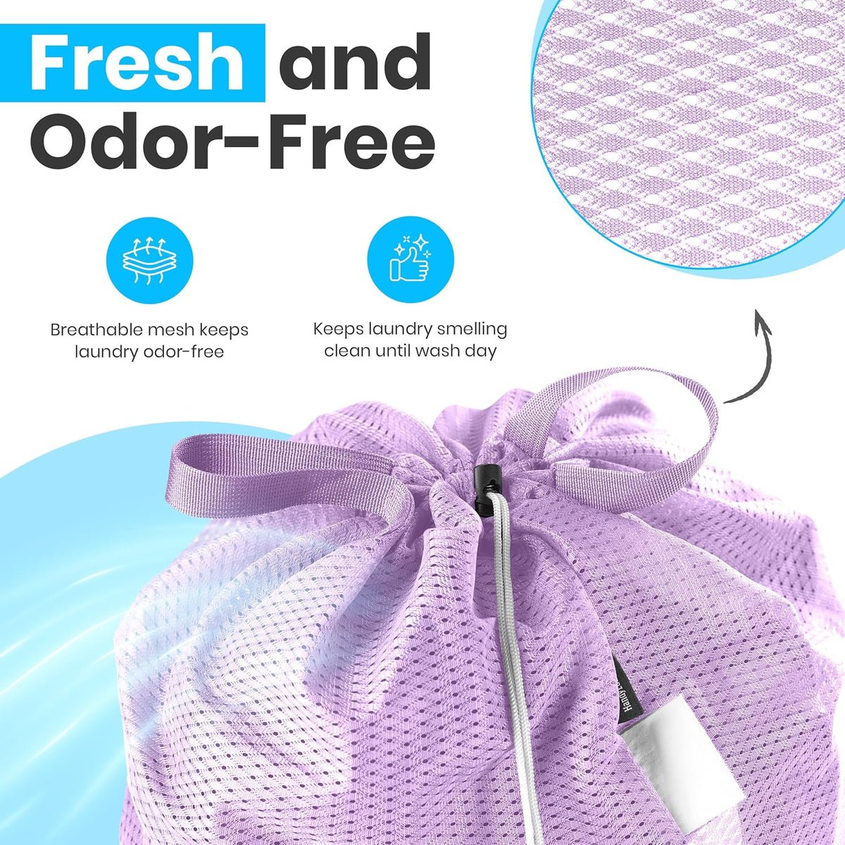 Handy Laundry XL Heavy Duty Mesh Laundry Bag 24x36 in, Drawstring Purple