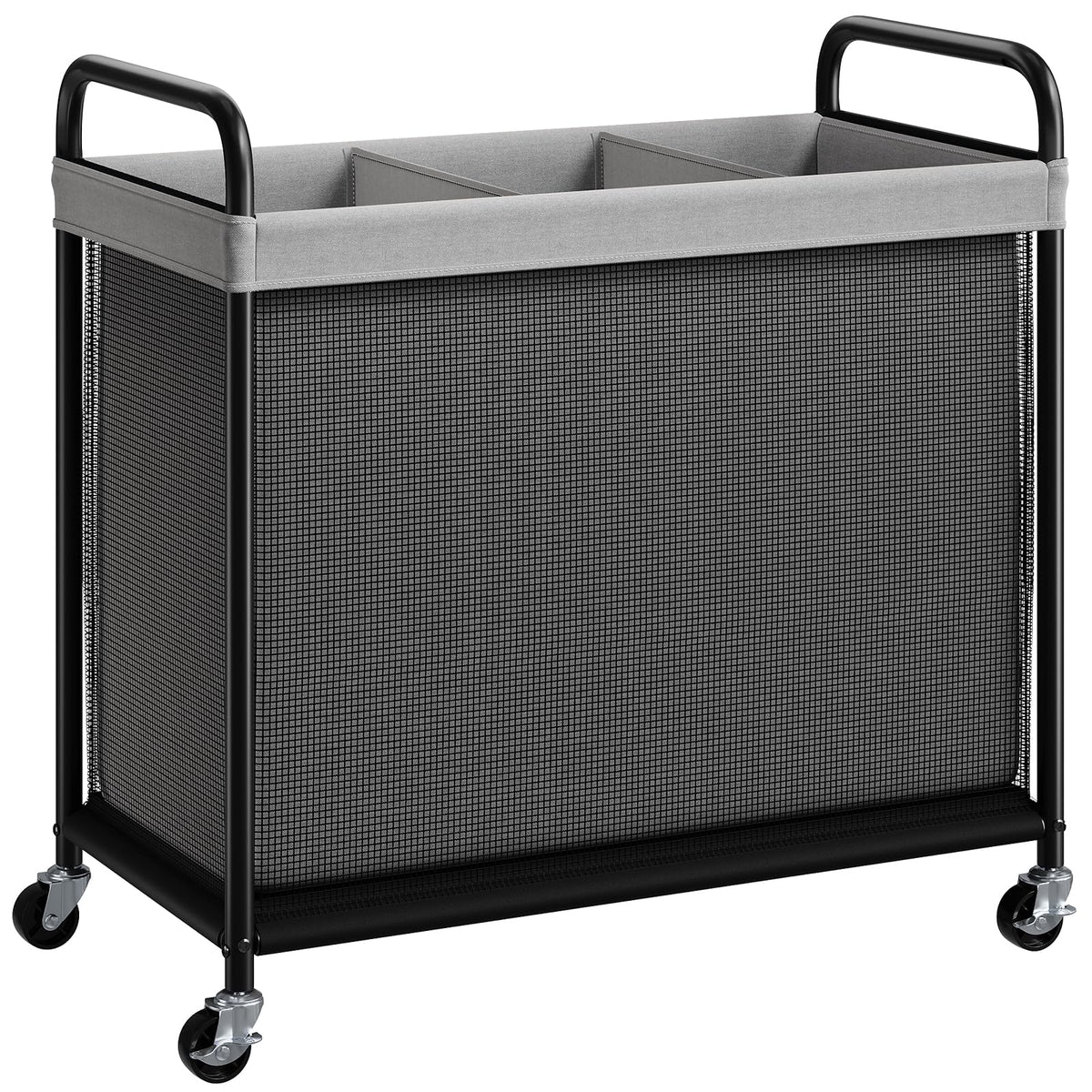 ELYKEN Laundry Hamper 2 Section, 100L Rolling Laundry Sorter with Wheels
