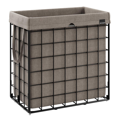 SONGMICS Laundry Hamper, 23.8 Gal. (90L) Laundry Basket, Collapsible Clothes Hamper, Black and White ULCB190W01