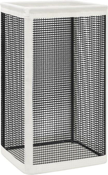 STORAGE MANIAC Mesh Laundry Hamper, 23.7 Gal. Tall Laundry Basket for Airflow, Strong Metal Dirty Clothes Hamper for College Dorm, Bedroom, Bathroom, Clothes Bin, White & Black