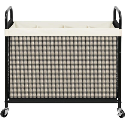 STO STO Laundry Hamper 3 Section, 120L Rolling Laundry Sorter Cart with Removable and Washable Liner Bag, Clothes Hamper with Wheels and Metal Handle for Laundry Room and Bedroom