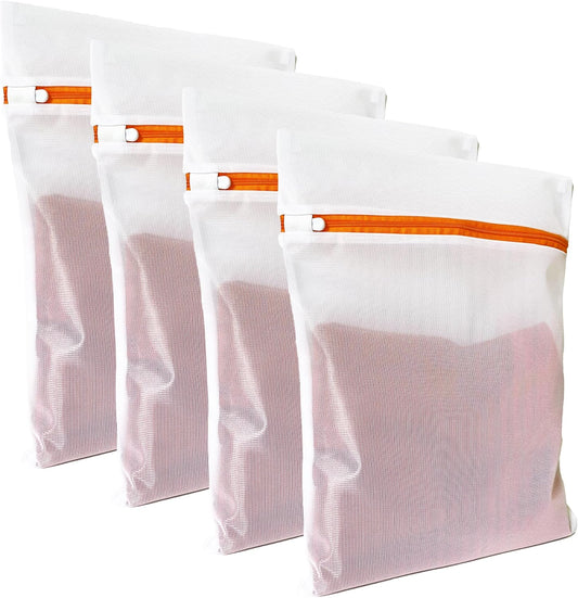 4 Pack Mesh Laundry Bags for Delicates 12inx16in LAUNDRY CLUB®