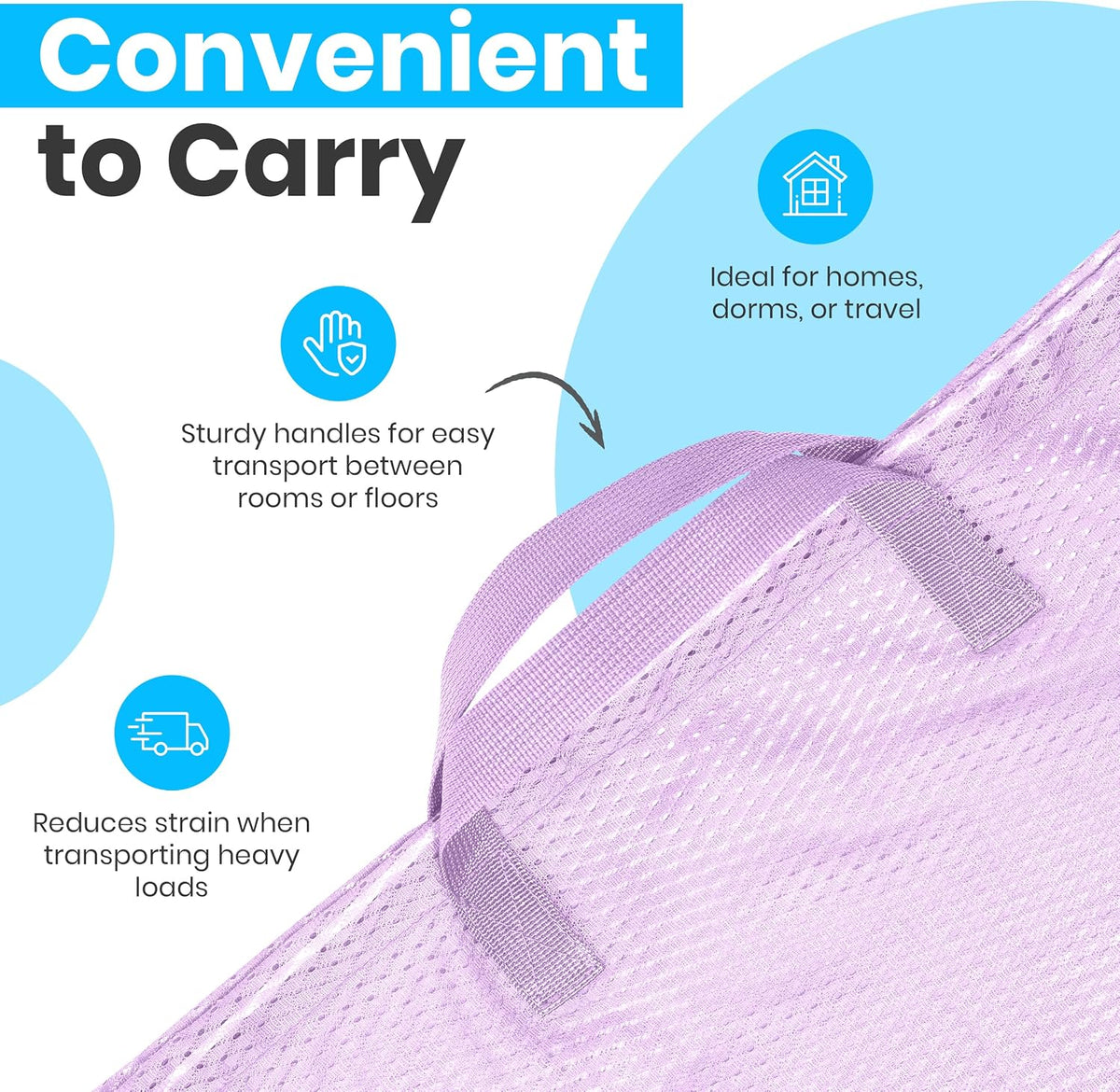 Handy Laundry XL Heavy Duty Mesh Laundry Bag 24x36 in, Drawstring Purple