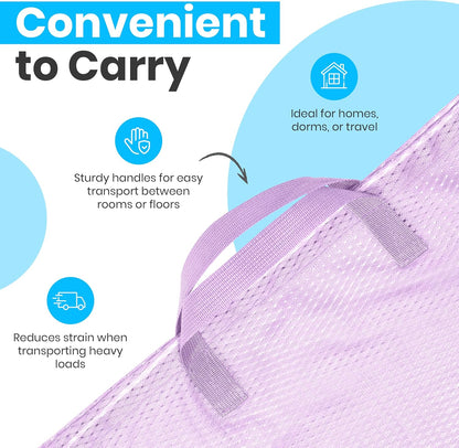 Handy Laundry XL Heavy Duty Mesh Laundry Bag 24x36 in, Drawstring Purple