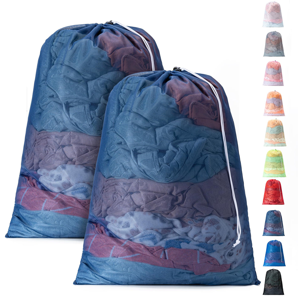 2 Pack Mesh Travel Laundry Bag 24" x 36"Extra Large Dirty Clothes Organizer