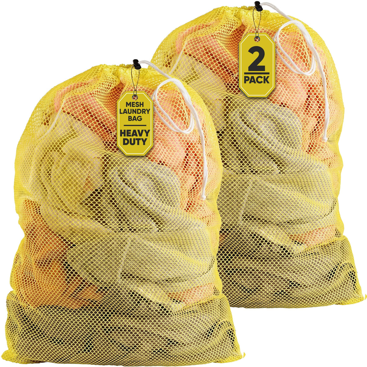 Handy Laundry Mesh XL Laundry Bag 24"x36", Heavy Duty Drawstring, Black