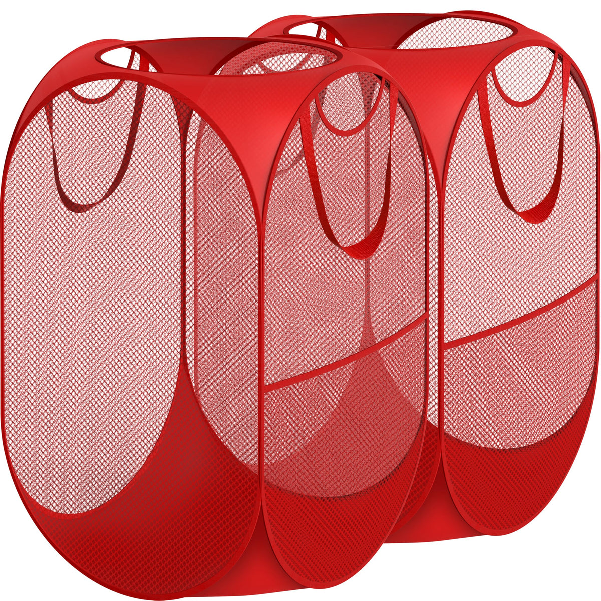 Simple Houseware Mesh Pop-Up Laundry Hamper with Side Pocket, 2 Pack