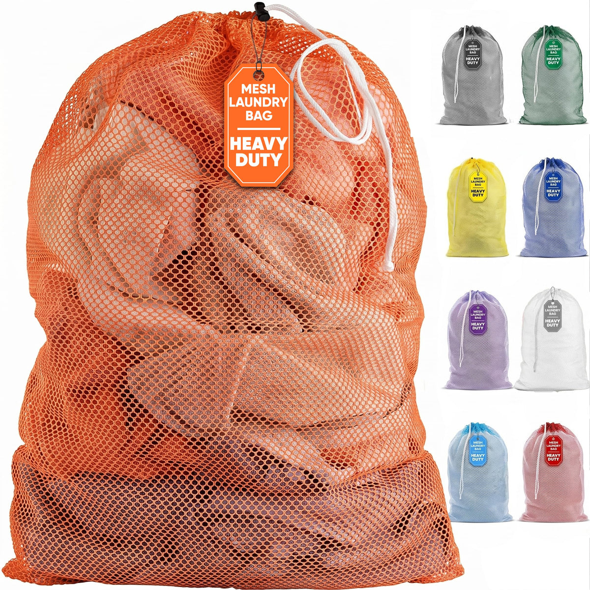 Handy Laundry Mesh XL Laundry Bag 24"x36", Heavy Duty Drawstring, Black