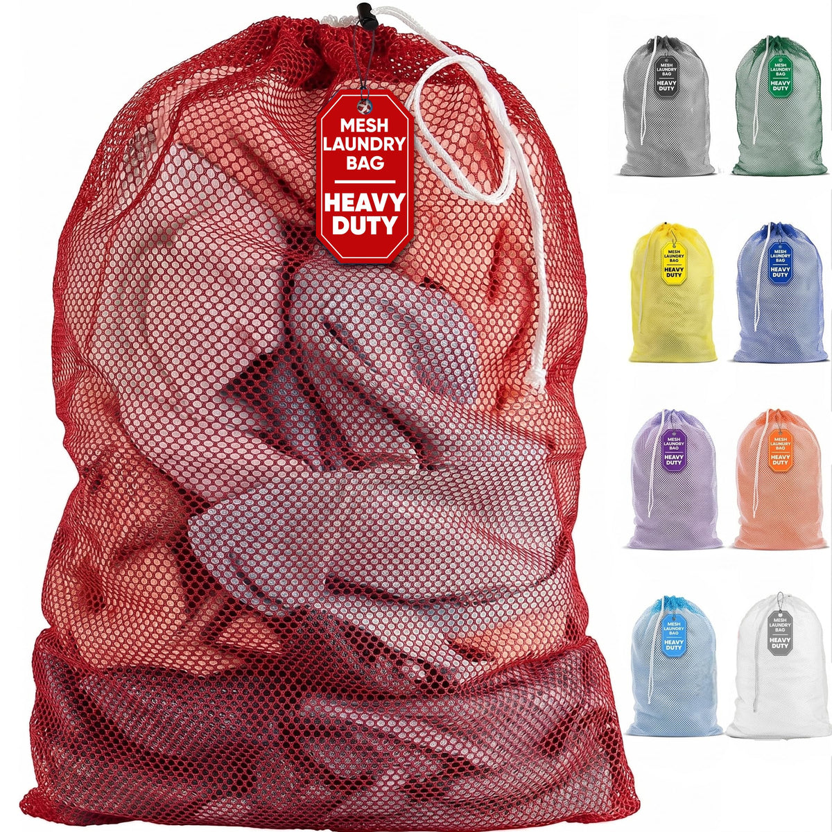 Handy Laundry Mesh XL Laundry Bag 24"x36", Heavy Duty Drawstring, Black