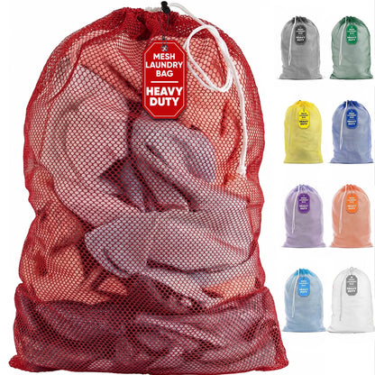 Handy Laundry Mesh XL Laundry Bag 24"x36", Heavy Duty Drawstring, Black
