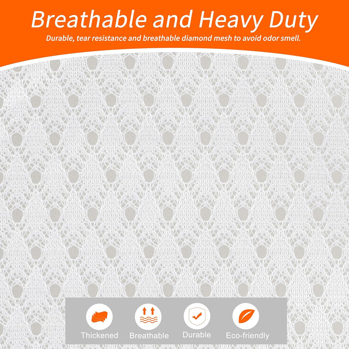 Polecasa Extra Heavy Duty Diamond Mesh Laundry Bag, 24x36", White