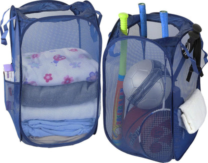 Simple Houseware Mesh Pop-Up Laundry Hamper with Side Pocket, 2 Pack