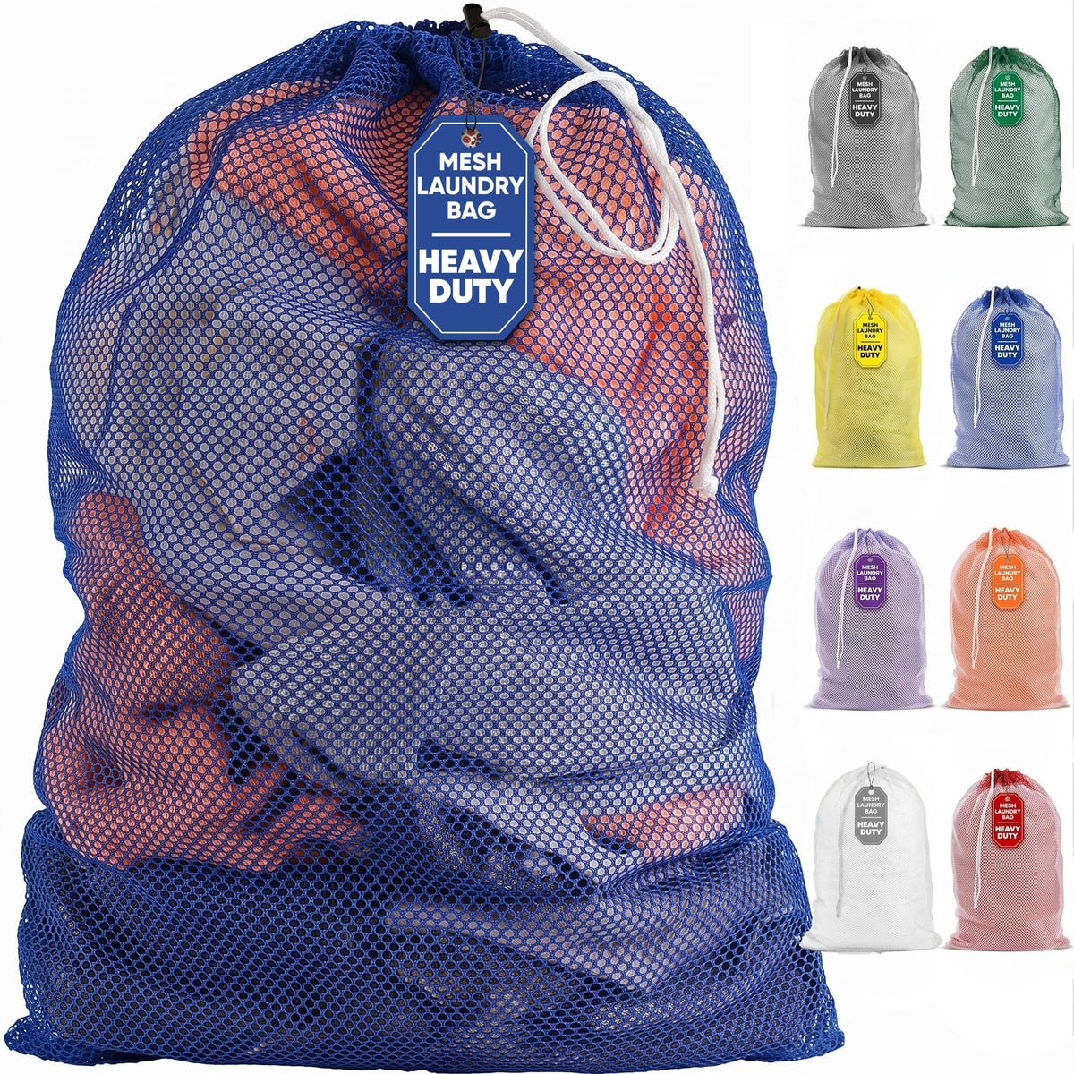 Handy Laundry Mesh XL Laundry Bag 24"x36", Heavy Duty Drawstring, Black