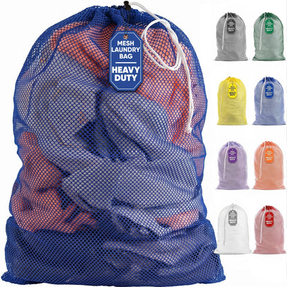 Handy Laundry Mesh XL Laundry Bag 24"x36", Heavy Duty Drawstring, Black