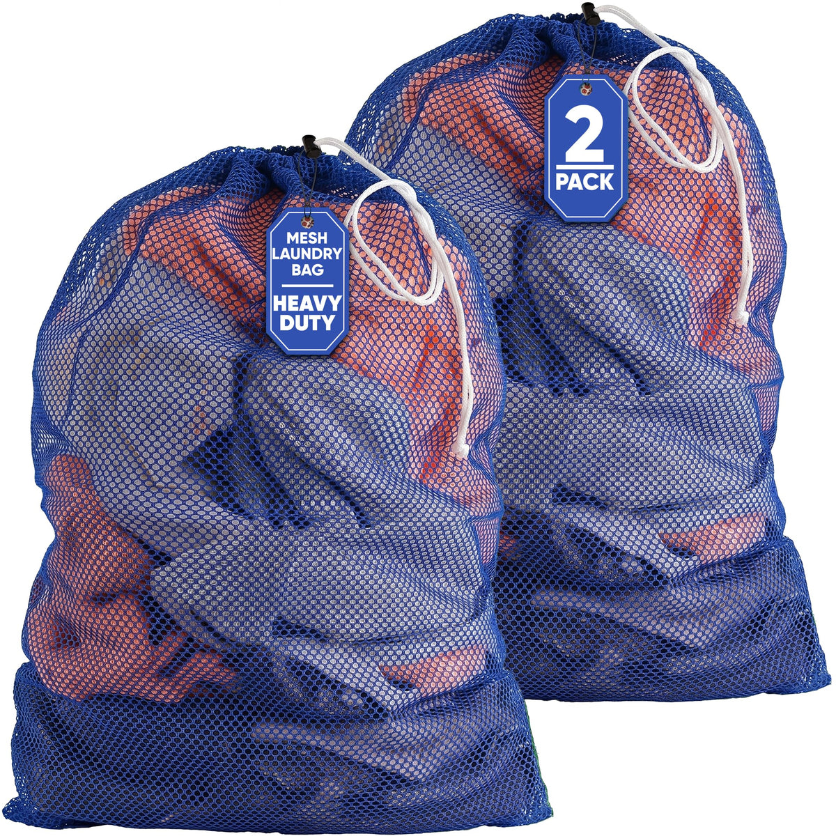 Handy Laundry Mesh XL Laundry Bag 24"x36", Heavy Duty Drawstring, Black