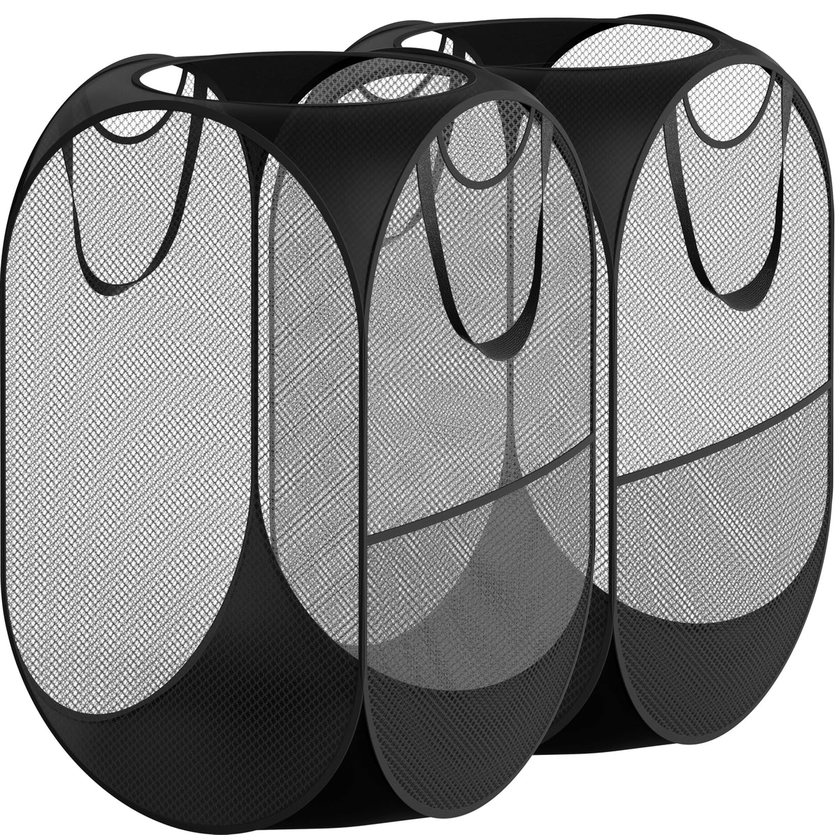 Simple Houseware Mesh Pop-Up Laundry Hamper with Side Pocket, 2 Pack